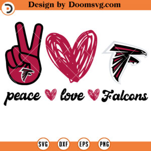 Peace Love Atlanta Falcons SVG, NFL Football Team SVG Files For Cricut