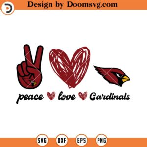 Peace Love Cardinals SVG, Arizona Cardinals SVG, NBA Baseball Team Sport SVG