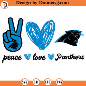 Peace Love Panthers SVG, Panthers NFL Football Team SVG Files For Cricut