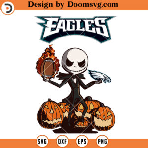 Philadelphia Eagles Jack Skellington SVG, Philadelphia Halloween SVG Files For Cricut