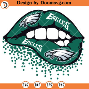 Philadelphia Eagles Sexy Lips SVG, Eagles NFL Football Team SVG Files For Cricut