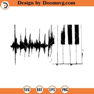 Piano Heart Beat SVG, Music Note SVG, Silhouette Music Notes SVG