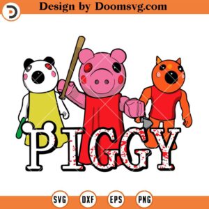 Piggy With Bat Video Game SVG, Survival Rob Lox SVG Files For Cricut