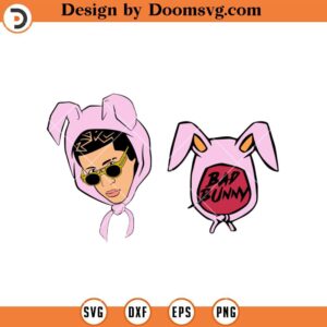 Pink Bad Bunny SVG, Bad Bunny Rapper Cricut, Singer and Songwriter