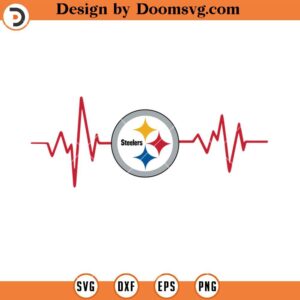 Pittsburgh Steelers Heartbeat SVG, Pittsburgh Steelers SVG, Football NFL Team SVG