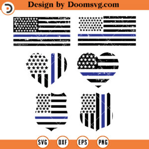 Police Flag Bundle SVG, Police SVG, Silhouette Police Badge SVG