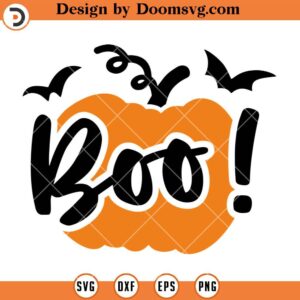 Pumpkin Boo SVG, Pumpkin And Bats SVG, Halloween SVG