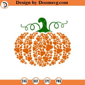 Pumpkin Dog Paw SVG, Pumpkin Halloween SVG