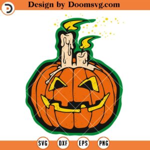 Pumpkin With Candle SVG, Funny pumpkin Halloween SVG