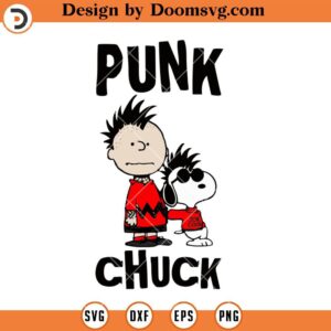 Punk Chuck Charlie Brown And Snoopy SVG, Funny Snoopy SVG