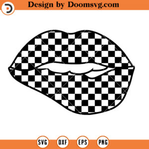 Racing Checkered Lips SVG
