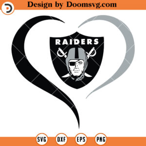 Las Vegas Raiders Logo SVG, Raiders Heart SVG, NFL Football Team SVG Files For Cricut