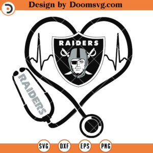 Las Vegas Raiders SVG, Raiders Heart Stethoscope SVG, NFL Football Team SVG Files For Cricut V2