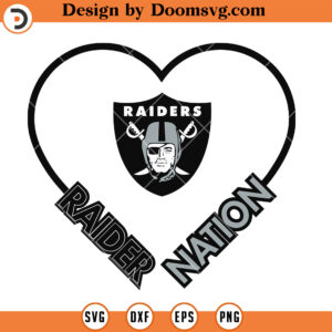Las Vegas Raiders SVG, Raiders Nation Heart SVG, NFL Football Team SVG Files For Cricut