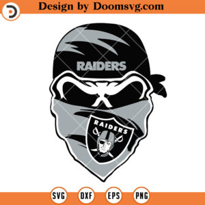 Las Vegas Raiders SVG, Raiders Skull Wearing Facemask SVG, NFL Football Team SVG