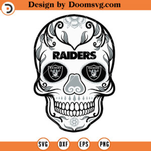 Las Vegas Raiders SVG, Raiders Sugar Skull SVG, NFL Football Team SVG Files For Cricut