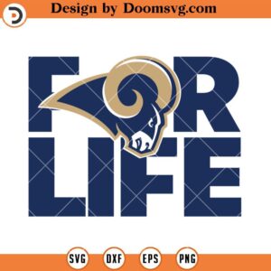 Rams For Life Logo SVG, Los Angeles Rams SVG, NFL Football Team SVG Files For Cricut