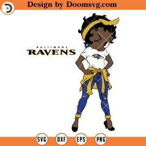 Ravens Betty Boop SVG, Baltimore Ravens SVG, NFL Football Team SVG Files For Cricut