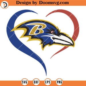 Ravens Heart Logo SVG, Baltimore Ravens SVG, NFL Football Team SVG Files For Cricut