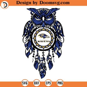 Ravens Owl Mandala SVG, Baltimore Ravens SVG, NFL Football Team SVG Files For Cricut