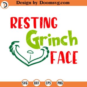 Resting Grinch Face SVG, Grinch SVG Files For Cricut