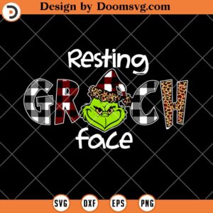 Resting Pattern Grinch Face SVG, Funny Grinch Christmas SVG