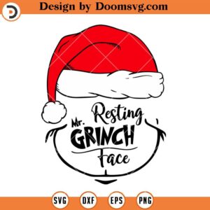 Resting Mr Grinch Face SVG, Grinch Christmas SVG Files For Cricut
