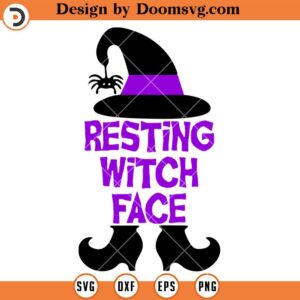 Resting Witch Face SVG, Witch SVG, Halloween SVG