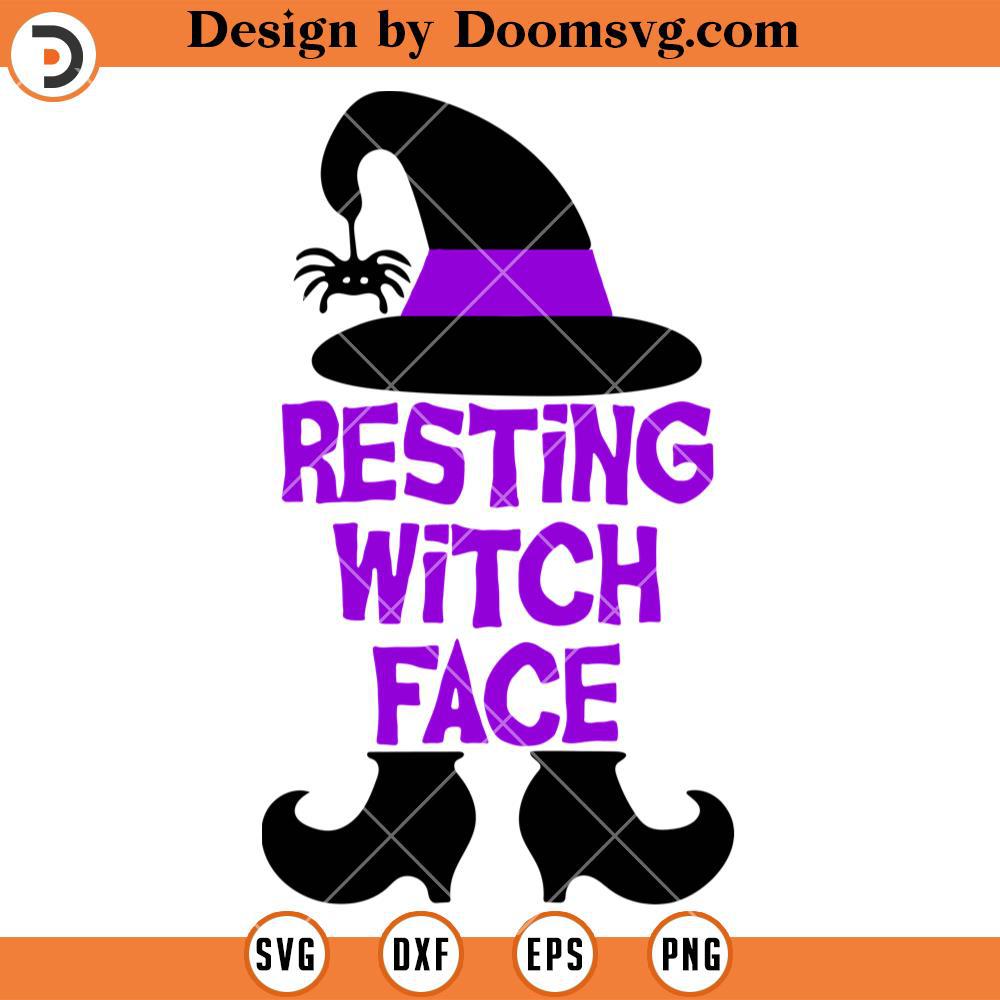 Resting Witch Face SVG, Witch SVG, Halloween SVG - Doomsvg