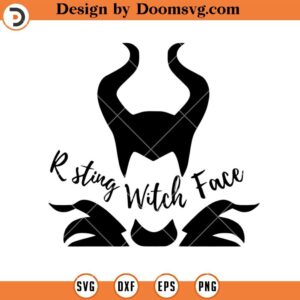 Resting Witch Face Silhouette SVG, Maleficent Disney SVG Files For Cricut