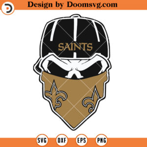 New Orleans Saints SVG, Saints Skull Wearing Facemask SVG, Football Team SVG Files For Cricut