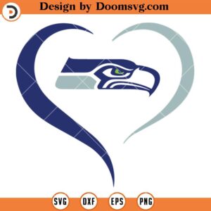 Seattle Seahawks SVG, Seahawks Heart Logo SVG, NFL Football Team SVG File