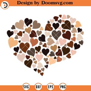 Skin Hearts SVG, Melanin Heart SVG