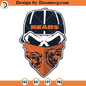 Skull Chicago Bears SVG, Chicago Bears SVG, NFL Football Logo Team SVG Files
