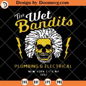 Skull The Wet Bandits SVG, Plumbing and Electrical SVG, NYC Music 1992 SVG