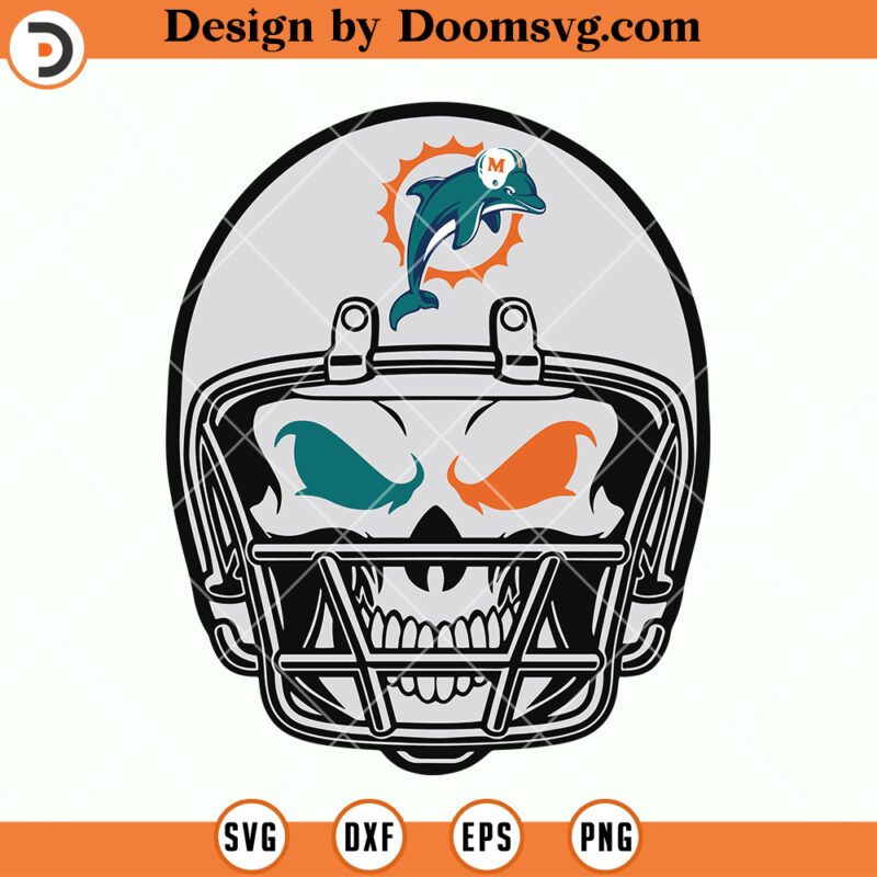 Miami Dolphins SVG, Skull With Helmet Miami Dolphins SVG, NFL Football ...