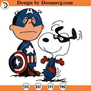 Snoopy And Charlie Brown Captain America SVG, Hero Snoopy SVG