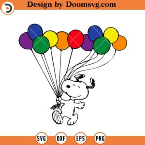 Snoopy Balloons SVG, Funny Snoopy SVG