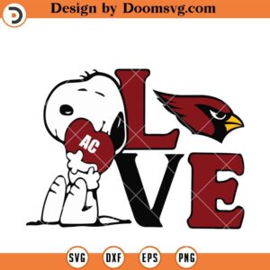 Snoopy Love Arizona Cardinals SVG, Cardinals SVG, NFL Football Team Sport SVG