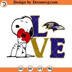 Snoopy Love Baltimore Ravens SVG, Baltimore Ravens SVG, NFL Football Team SVG Files For Cricut