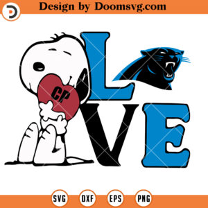 Snoopy Love Carolina Panthers SVG, Panthers NFL Football Team SVG Files For Cricut