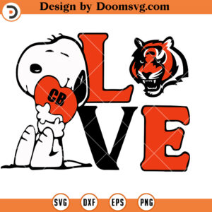 Snoopy Love Cincinnati Bengals SVG, Cincinnati Bengals Football SVG Files For Cricut