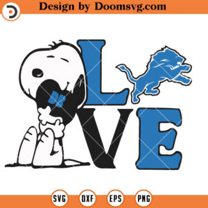 Snoopy Love Detroit Lions SVG, NFL Football Team SVG Files For Cricut