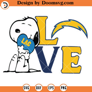 Snoopy Love Los Angeles Chargers SVG, Chargers Football Team SVG Files For Cricut