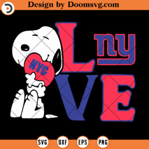 Snoopy Love New York Giants SVG, NFL Football SVG Files For Cricut