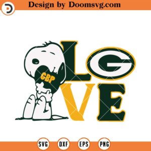 Snoopy Love Packers SVG, Green Bay Packers SVG, Football Svg Files For Cricut