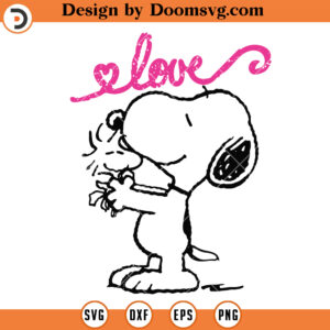 Snoopy Love Woodstock SVG, Snoopy Valentine SVG