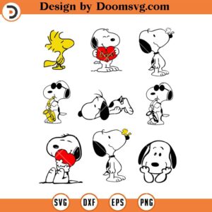 Snoopy Peanuts Cartoon Bundle SVG, Funny Snoopy SVG