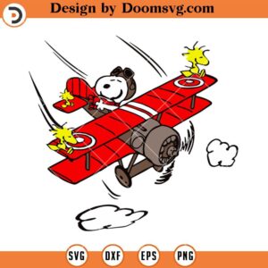 Snoopy Pilot And Wookstock SVG, Jet Plane Funny Snoopy SVG