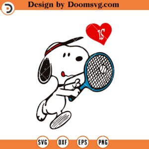 Snoopy Playing Tennis SVG, Funny Tennis Snoopy SVG